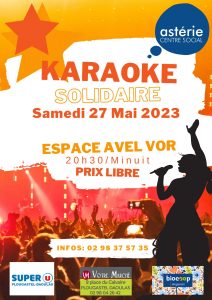 Karaoke Solidaire Samedi 27 Mai Espace Avel Vor 20h30